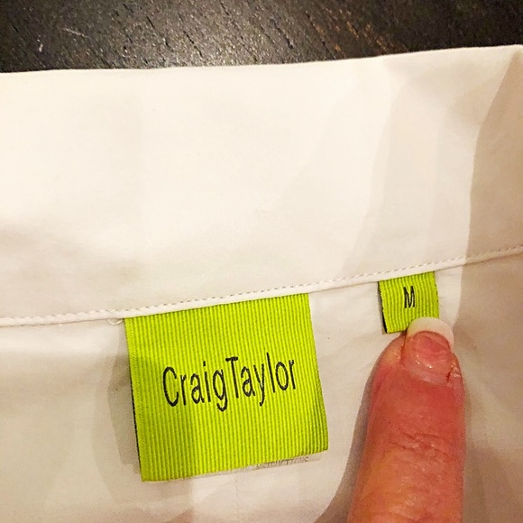 EUC Craig Taylor L/S White Tunic w/ Side Slits - Picture 2 of 5